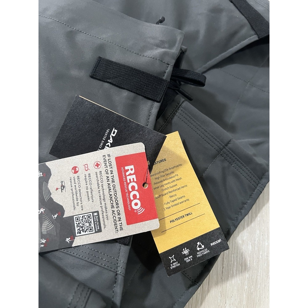 DAKINE Ski Snow Pants Mens Size M Grey RECCO Reach 20K 2L Snowboarding Winter. - Picture 10 of 11